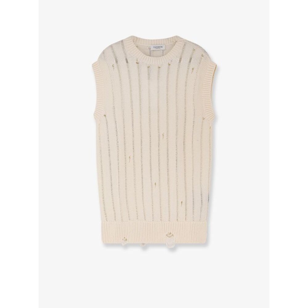 Laneus Men Destroyed Effect Cotton Vest